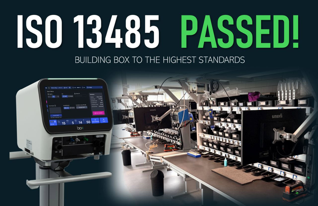 Our quality management processes, including those covering the manufacturing of our box ventilator platform, successfully passed the audit requirements. box ventilator IMT Innovations ISO 13485